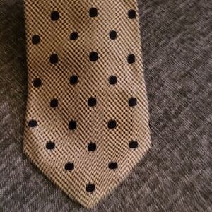 Classic Beige Tie with Black Dots